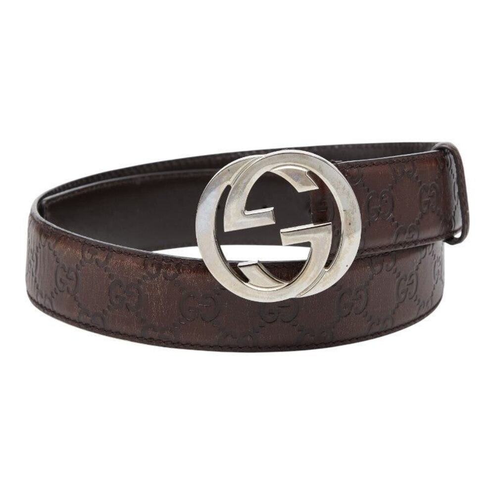 Gucci Guccissima Interlocking G Belt Brown